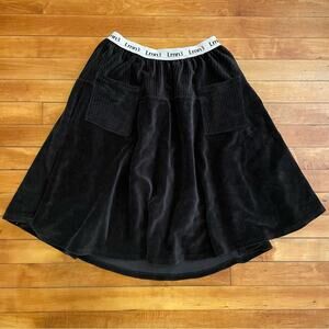 NWT LMN3 Black Velour Circle Skirt